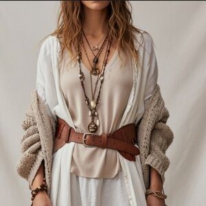 Lagenlook Neutral Knit Sweater Tank Top Layering Piece